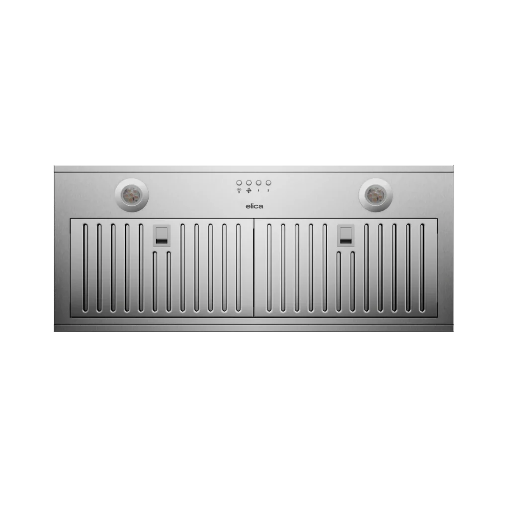 28 Inch Range Hood 600 CFM  Palermo provides top performance, available in two sizes 28 1/4 inch and 34 1/4 inch width and 10 3/4 inch depth, it enables it to be discreetly installed within standard 12 inch deep cabinetry, making it ideal for smaller kitchens or where the range hood needs to be out of sight
