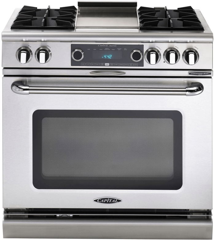 30 Inch Range  This all-new 4.7 Cu Ft Electric range features manual clean dual fan conection oven. All Electric CERAN cooking surface ranges offer 4 heating zones with precision controlled power from 1200W to 2100W. Each heating zone is backed up by a dedicated residual heat indicator to show which zones are still hot