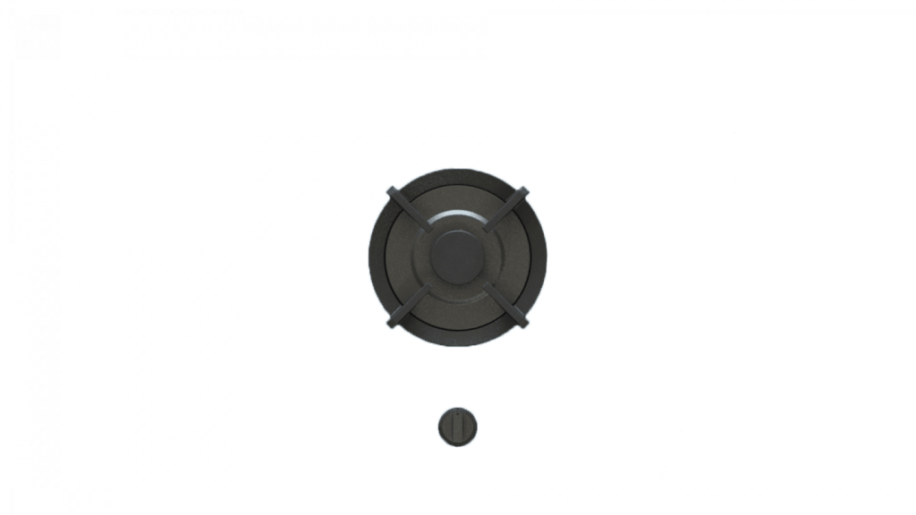 12 Inch Cooktop Sealed Burners One Burner Gas Cooktop Full Black Edition. Integrated installation right into Kitchen Countertop. The modular design offers superior performance. It is perfect blend of classic and contemporary design suitable for all types of kitchens. This gas cooker delivers mild heat with 2 kW Single Ring 1024 - 6142 Btus Single Burner. This cooktop offers a variety of cooking options. Double-Enamel Cast Iron Pan Supports. Controlled Power. Automatic Spark Ignition. Durable construction. Easy-to-Clean. Safety Shut-Off