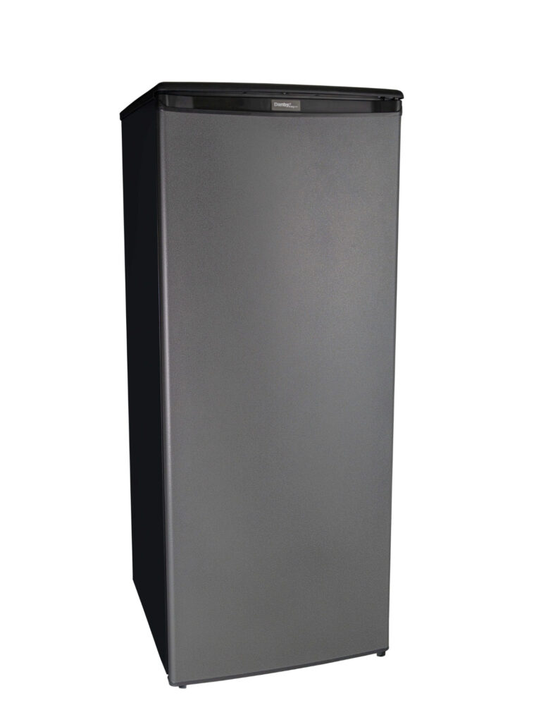 24 Inch Fridge Column  11.0 cu. ft. Contemporary Classic Apartment Size All Fridge. 60 Inch tall. This Danby Designer model serves up 11 cubic feet (311 litres) of cool storage area and the prestigious Energy Star rating and high-tech mechanical thermostat means it will cut back on your power bills. The stylish appliance features a single door with an integrated handle and a clever reversible hinge which allows you to set it for right or left-handed opening. The neat and tidy interior is illuminated by a powerful lighting system which makes it easy to organize the glass-covered vegetable crisper, the integrated door shelves, and the four-and-a-half adjustable glass shelves. There’s considerable room for large and tall bottle and this top-of-the-line unit comes with a worry-free 18-month warranty on parts and labour along with convenient in-home service