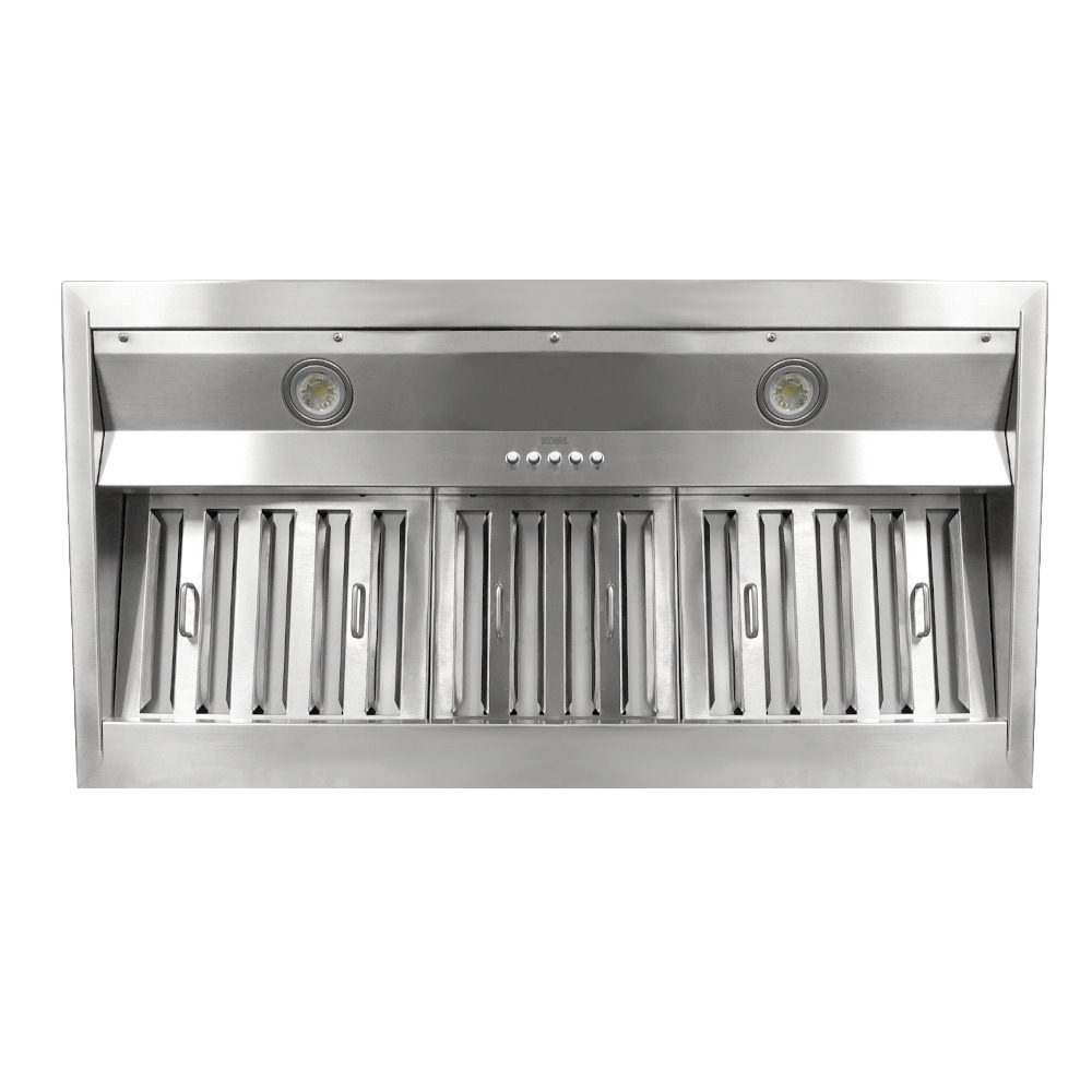 30 Inch Range Hood 550 CFM  Premium Brillia INX27 SQB-700-3 Series (NEW) Cabinet Insert Range Hood 550 CFM Internal Blower. KOBE Range Hoods has upgraded its INX27 series ducted insert range hood to have better sustainability with reduced packaging and energy efficient lighting. This insert hood is professionally handcrafted with 18-gauge commercial grade stainless steel with a satin finish and is designed to fit with either 30-inch or 36-inch custom cabinetry without the need for a liner. Its energy efficient 550 CFM internal blower removes most moisture, odors, and smoke effectively. It also comes with both dishwasher-safe baffle filters and aluminum mesh filters for your preference. The hood is equipped with 3-speed mechanical push buttons and bright energy efficient LED lights. Features & Benefits
IMPROVED FOR EASY ACCESSING COMPONENTS: KOBE has redesigned the unit by repositioning core components, making repairs easier without needing to remove the range hood
IMPROVED QUIETMODE: QuietMode is KOBE’s unique feature. KOBE has reduced the sound level of QuietMode from 2.0 sone to 1.5 sone so that you can feel more quiet and comfortable while cooking
IMPROVED PACKAGING: Adhering to SDGs, KOBE has redesigned its packaging material that has reduced approximately 20% of cardboard and Styrofoam usage
POWERFUL SUCTION: Strong 550 CFM in maximum airflow to perform powerful suction to remove smoke, odors, and moisture to promote a cleaner kitchen air quality
HIGH QUALITY: High quality workmanship with durable 18-gauge commercial grade stainless steel that is easy to maintain
BRIGHTER LED LIGHT: Equipped with 2 LED lights that will illuminate your cooking area! The lights are redesigned for sustainability and long-term use.