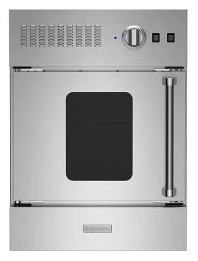 24 Inch Wall Oven Touchscreen extra-large wall oven contains powerful 25,000 BTU burner with 1850 degrees Infrared Broiler. Available as single ovens or two single ovens double stacked. Coved corners for optimal heat circulation and easier cleaning. Available in Natural or LP gas