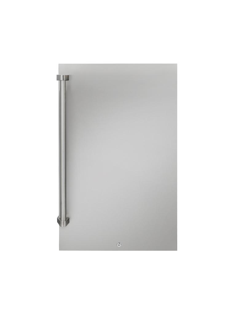 21 Inch Bar Fridge  4.4 cu. ft. (124 L) Capacity Outdoor Refrigerator ENERGY STAR® certified, energy-efficient to help you save money without sacrificing performance 2.5 adjustable glass shelves with faux stainless steel trim CanStor® beverage dispensing system Corrosion resistant stainless steel exterior with sturdy pro style handle Integrated door lock secures contents White LED display light Reversible door hinge IPX4 rated for outdoor use to withstand elements like rain, humidity and high temperatures Tropical Rating 110F/43C to 45F/7C 4 castors featuring stainless steel ball bearings for rust-resistance 24 months parts and labor coverage