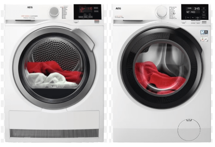 AEG Condesing Stackable Electric Washer & Dryer Pair