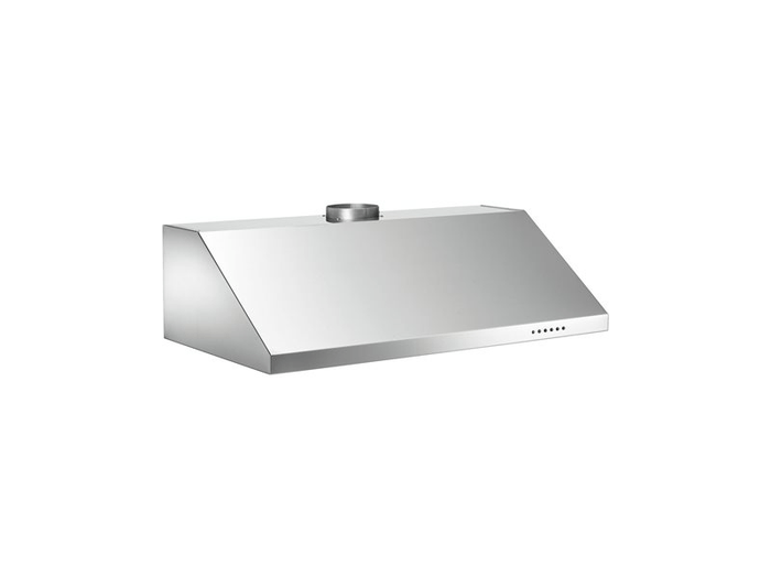 54 Inch Range Hood Custom Blower  Professional-grade performance with three exhaust settings and new Boost feature. Whisper quiet operation. Heavy duty commercial grade materials. Dimmable LED lights. BlueStar pro-style ceiling mount ventilation hood installed over the island offer enhanced power and performance to effectively remove smoke, odors, and grease from your kitchen. Innovative design is paired with heavy-duty construction to offer uncompromised durability, functionality, and style. Easy-to-use push-button controls. Innovative, multi-stage grease capture system. Stainless baffle filters seamlessly remove for easy dishwasher cleaning. Simple installation. CFM Power Options: 600 & 1,200 In-hood, 800 & 1,200 In-Line and 1,000 & 1,400 Remote. Accommodates top or rear discharge